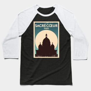 Sacre Coeur Paris Poster Design Baseball T-Shirt